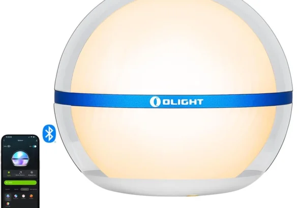 Olight Sphere Smart Night Light with App Control, 75 Lumens Stepless Dimming & RGB Colors for Bedroom, Nursery, or Relaxation