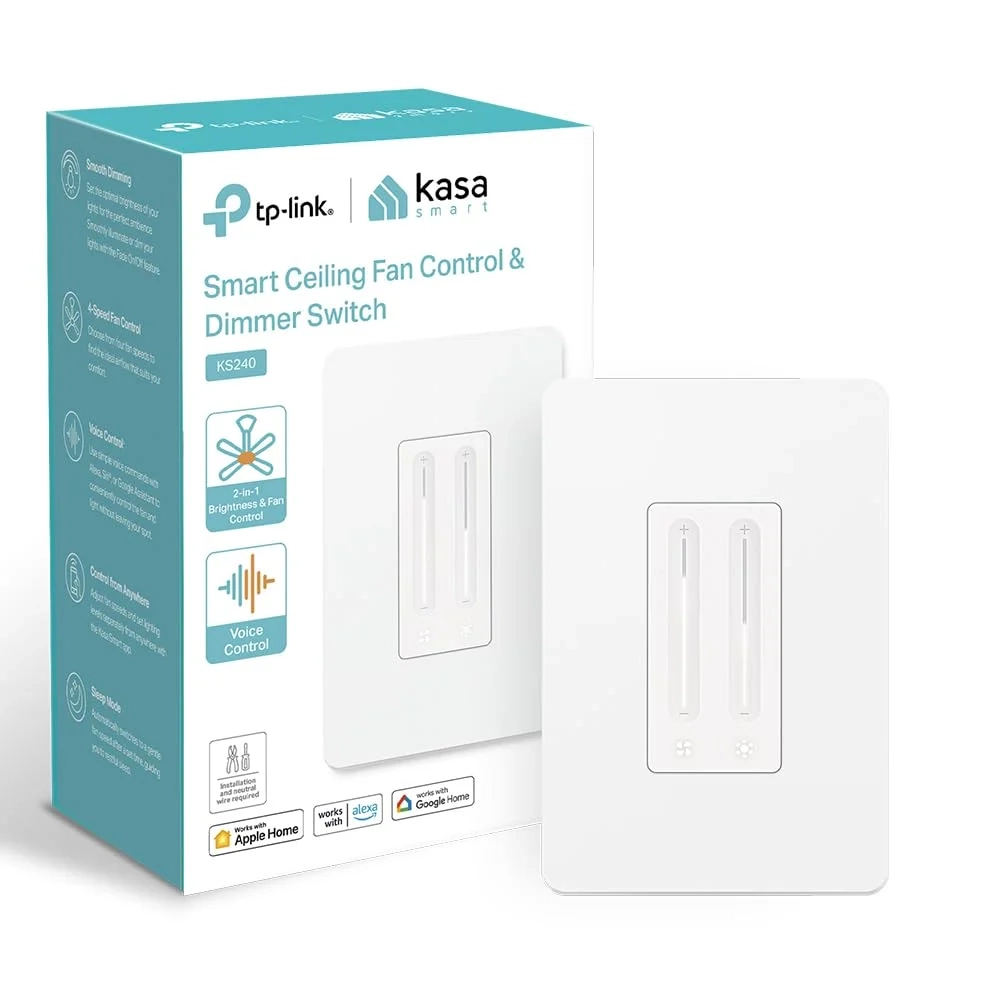Kasa Smart Ceiling Fan and Light Dimmer Switch for Apple HomeKit, Alexa, and Google Home
