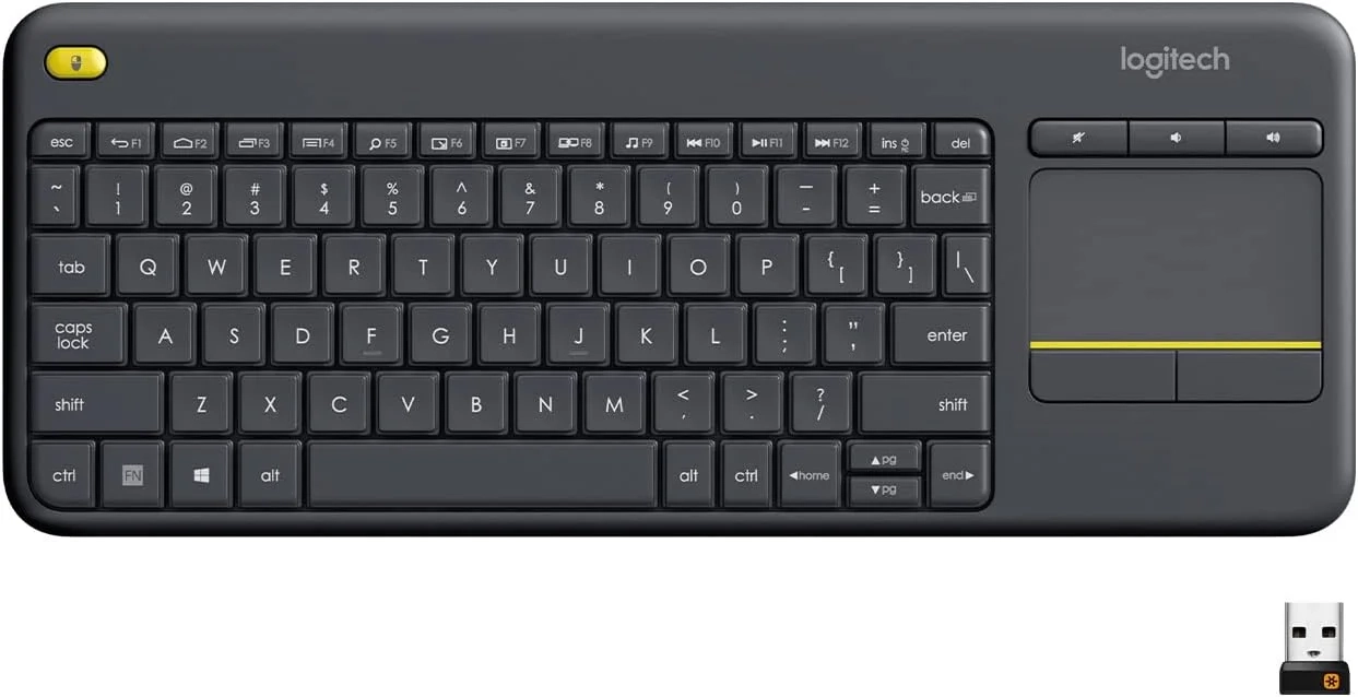 Logitech K400 Plus Wireless Keyboard with Touchpad for Smart TV, PC, Laptop, and Streaming