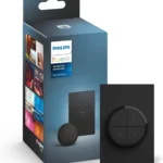 Philips Hue Wall Tap Dial Light Switch - Portable Black Smart Home Switch for Hue Lights (Requires Hue Bridge) - Easy No