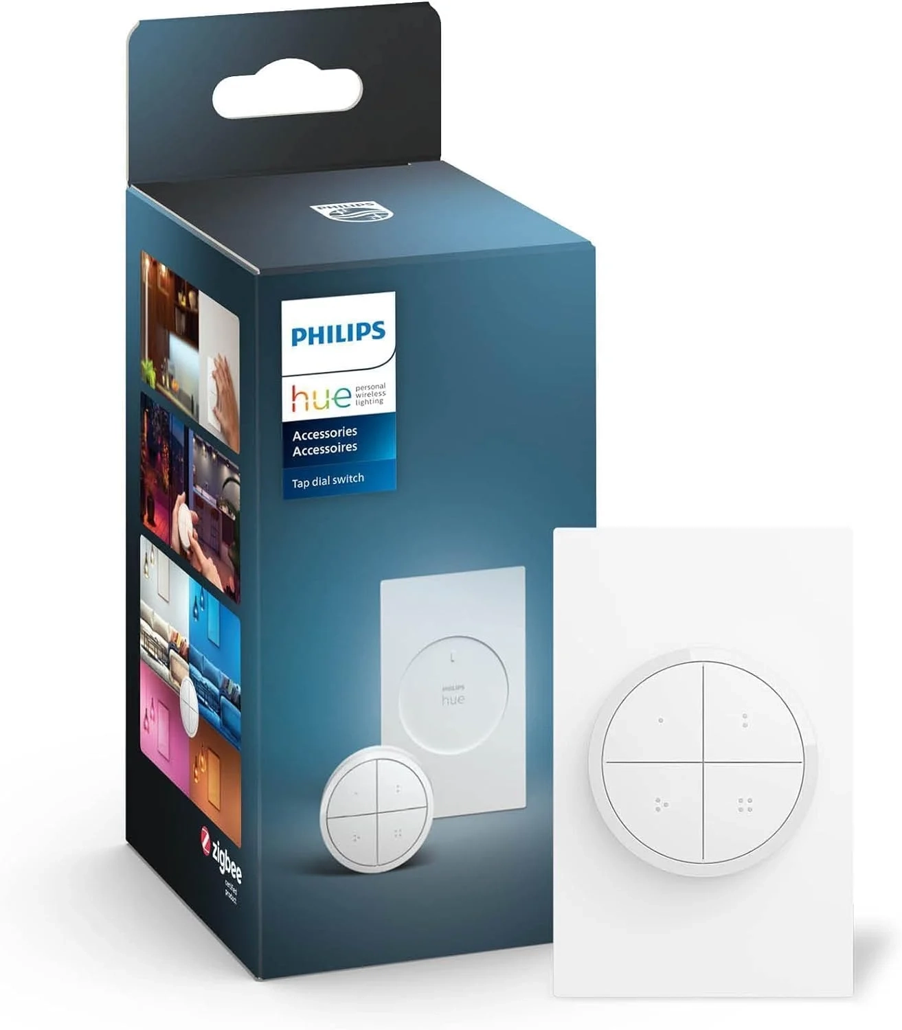 Philips Hue Wall Tap Dial Light Switch - Portable Wireless Smart Switch for Hue Lights, Easy No