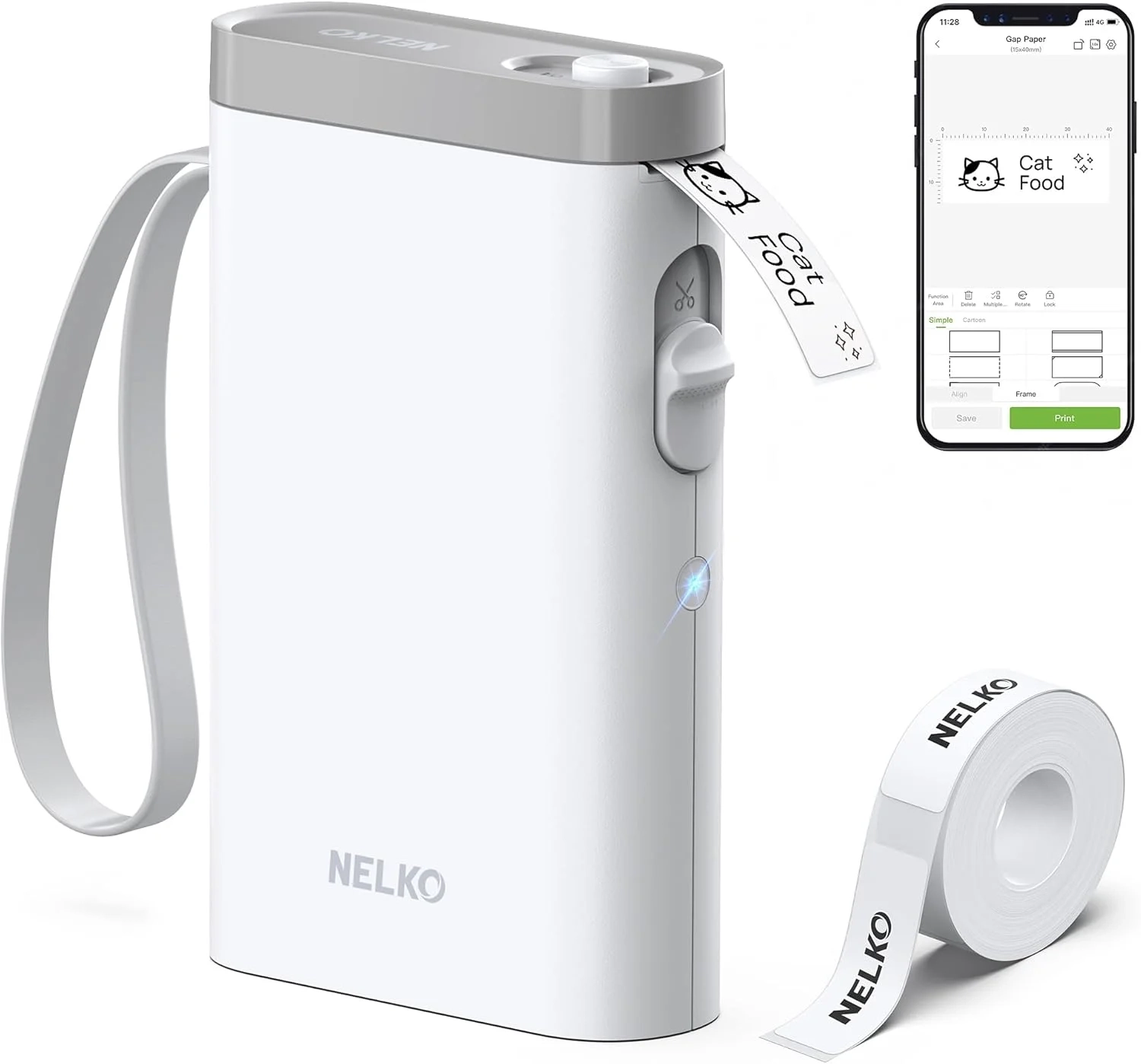 Nelko P21 Bluetooth Label Maker Machine with Tape | Wireless Mini Label Printer for Home, Office, and School Organization