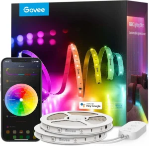 Govee 100ft Smart LED Strip Lights with WiFi App Control, Works with Alexa & Google Assistant for Color Changing Bedroom Lighting, 2 x 50ft RGBIC Kit for DIY Segmented Design