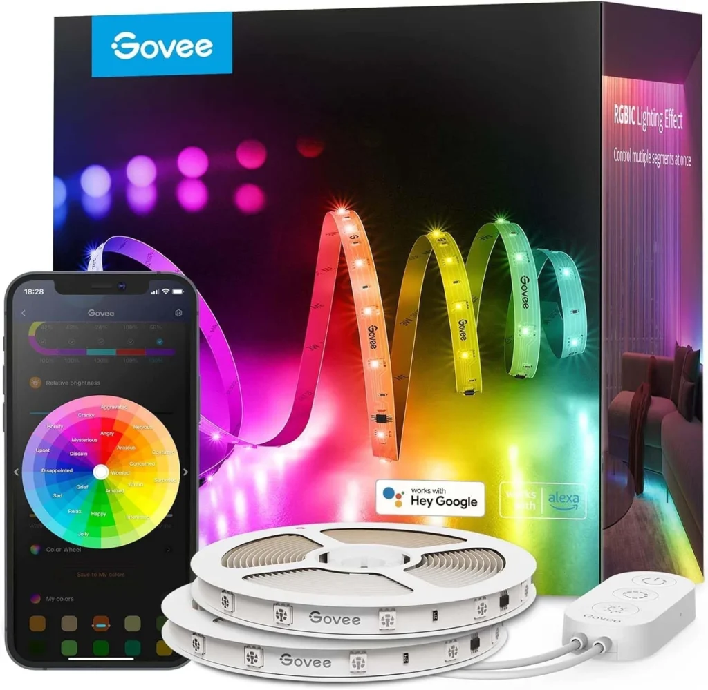 Govee 100ft Smart LED Strip Lights with WiFi App Control, Works with Alexa and Google Assistant for Color Changing Bedroom Lighting (2 x 50ft)