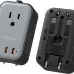 TESSAN Universal Travel Adapter with 20W PD USB C Fast Charging, Ultra Thin Worldwide Power Plug for Europe UK Italy Spain New Zealand (Type C G A I)