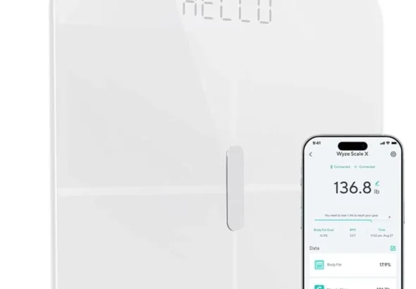 Wyze Smart Scale X: Digital Bathroom Scale with Body Fat, BMI, Muscle Mass, Heart Rate & LED Backlight