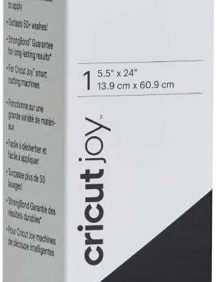 Cricut Joy Smart Iron-On Vinyl, Black: Permanent Heat Transfer Material for T