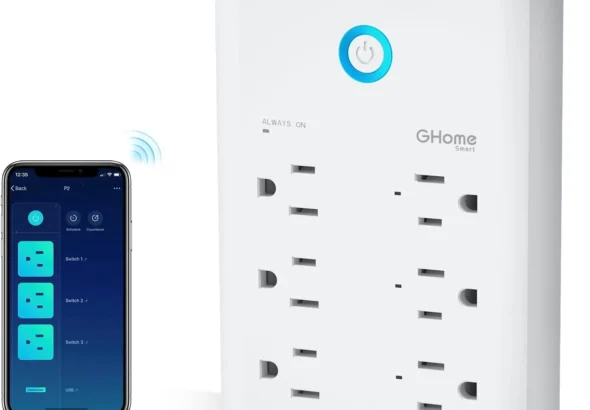 GHome Smart Plug Outlet Extender with 3 Outlets and 3 USB Ports, Works with Alexa and Google Home for APP Control, 15A/1800W Surge Protector