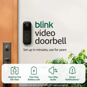 Blink Video Doorbell System with Sync Module Core: Two-Year Battery Life, HD Head-to