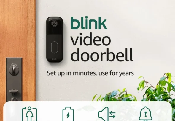 Blink Video Doorbell System with Sync Module Core: Two-Year Battery Life, HD Head-to
