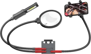 Real Avid SmartAssist Workbench Kit: Rechargeable 180-Lumen Light, 5" Magnifier & Phone Holder for DIY Projects and Hands