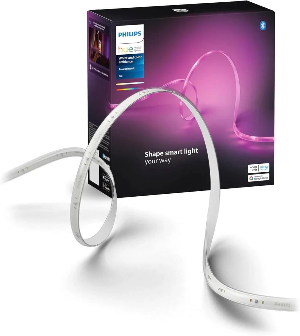 PHILIPS Hue Smart LED Light Strip Kit: 10 Ft Color