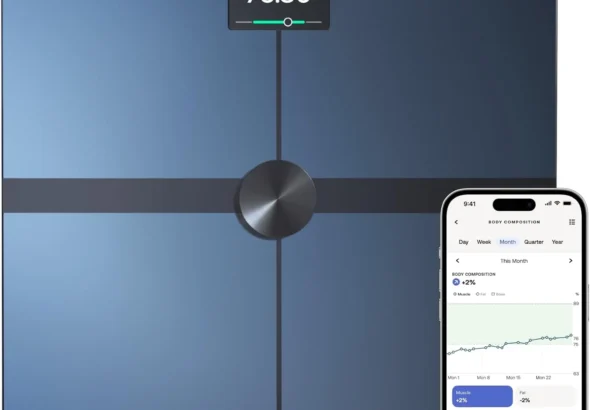 WITHINGS Body Smart Scale: Accurate Weight and Body Fat Percentage Tracker with Wi