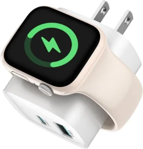 Apple Watch Charger Block with Wireless Charging and Dual Ports
