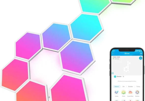 Govee Glide Hexa Light Panels 10 Pack: Smart RGBIC Hexagon LED Wall Lights with Music Sync, Wi