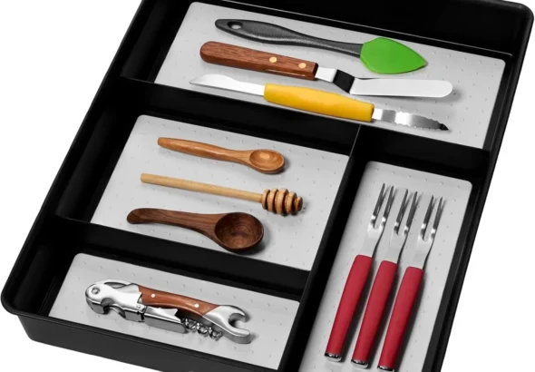 Madesmart 4 Compartment Drawer Organizer with Non