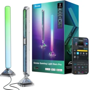 Govee Gaming Light Bars Pro: 16-Inch Triple-Sided RGBIC LED Lights with Music Sync, Wi