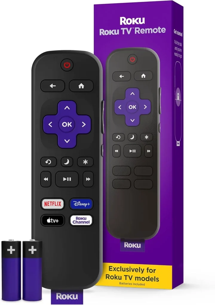 Official Roku TV Replacement Remote with Simple Setup and App Shortcuts