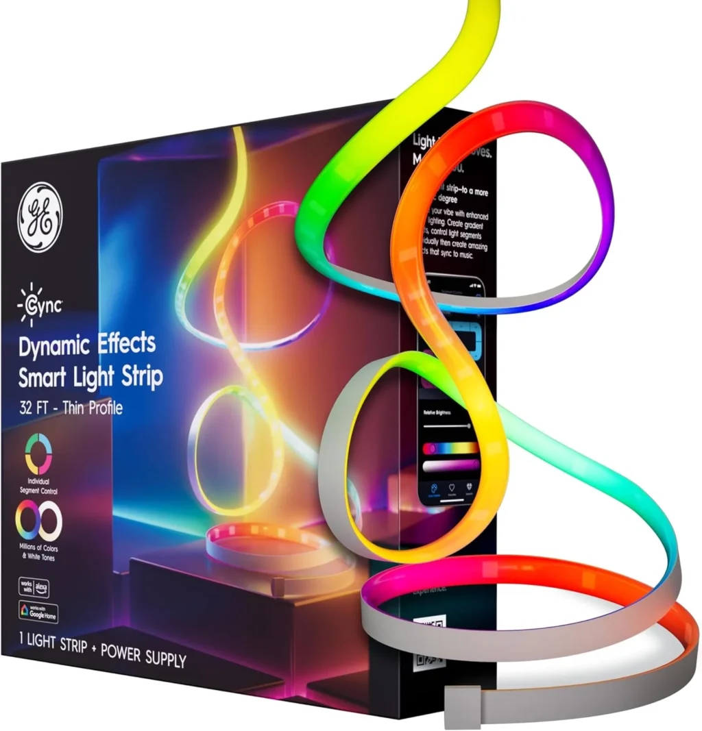 GE Cync Dynamic Effects Smart LED Light Strip: 32ft Color
