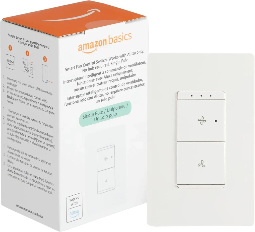 Amazon Basics Smart Fan Control Switch for Alexa, 4