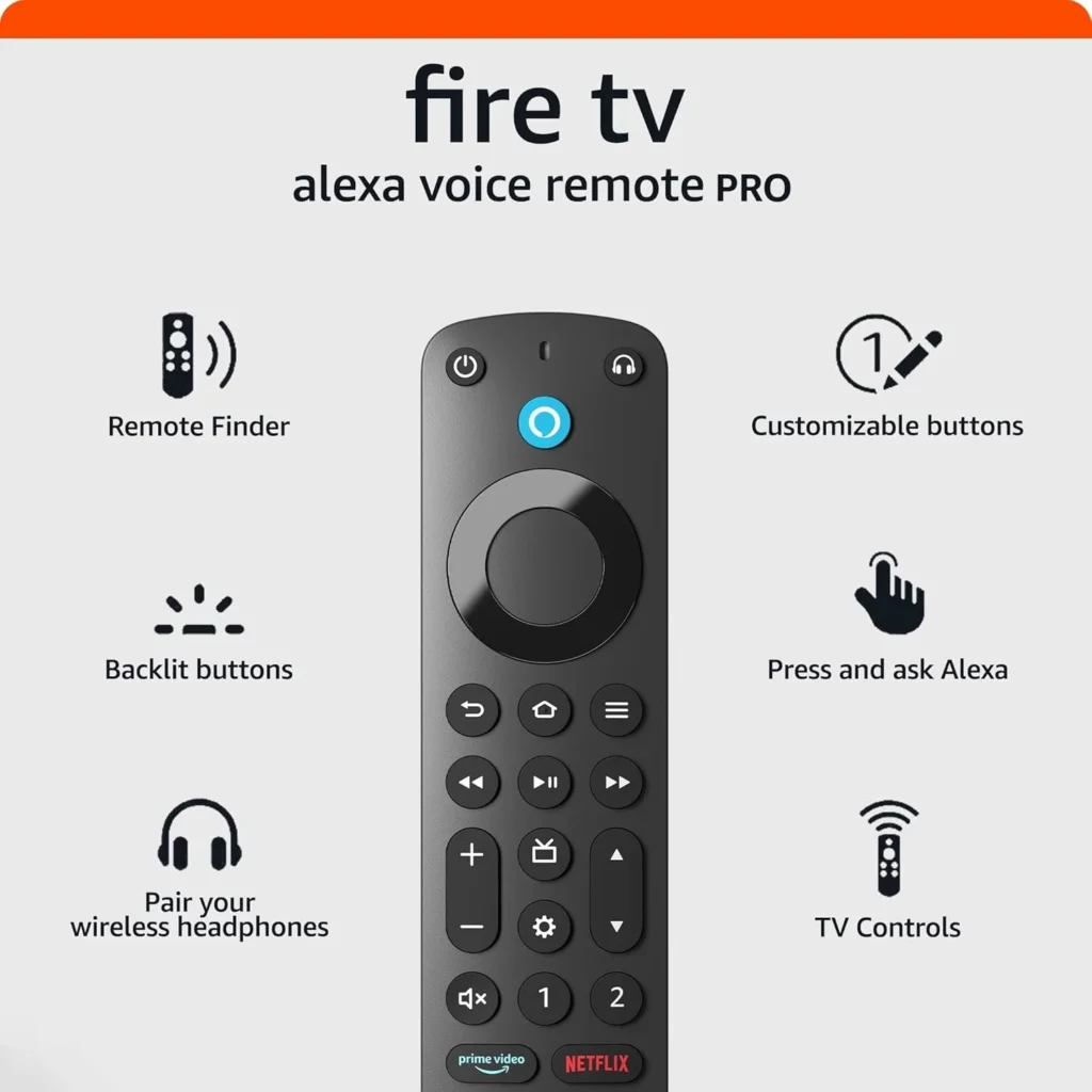Amazon Fire TV Alexa Voice Remote Pro with Remote Finder, Backlit Buttons, and TV Controls (Newest Model)
