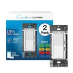 Lutron Diva Smart Dimmer Switch 2-Pack, No Neutral Wire Required, Works with Alexa and Caseta Hub for LED Lights, Single-Pole/3