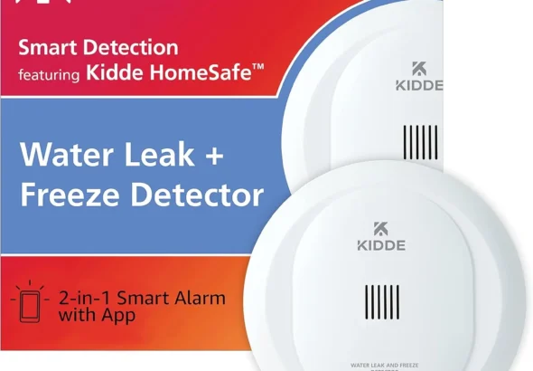 Kidde WiFi Water Leak Detector with Freeze Alarm | Smart Home Alexa Device for App Alerts