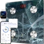 Smart bathroom scale with Bluetooth that measures body fat and BMI for health tracking