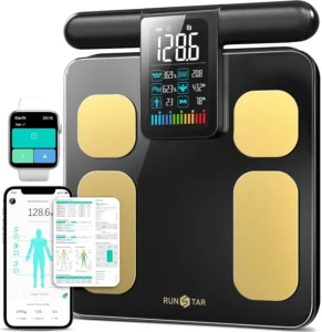RunStar Scale: 8-Electrode Body Composition Monitor with Large Color Display for Weight, BMI, Fat Percentage, and 28 Health Metrics
