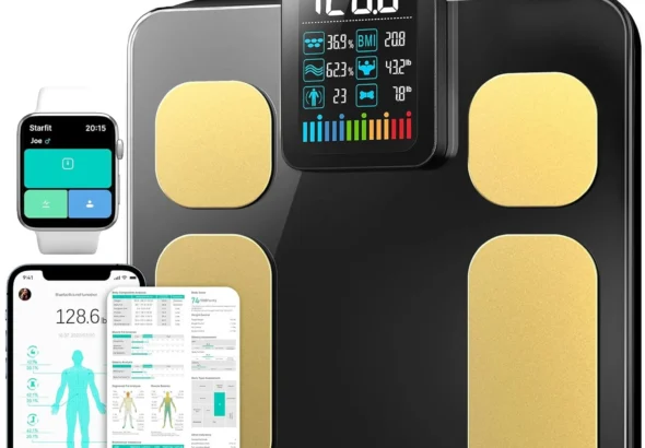 RunStar Scale: 8-Electrode Body Composition Monitor with Large Color Display for Weight, BMI, Fat Percentage, and 28 Health Metrics