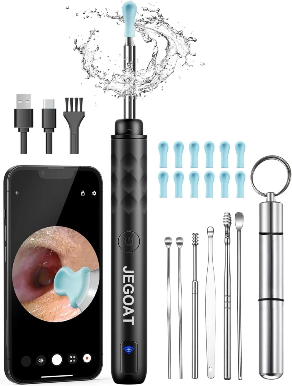 Ear Wax Removal Kit with 1296P Camera for iOS/Android