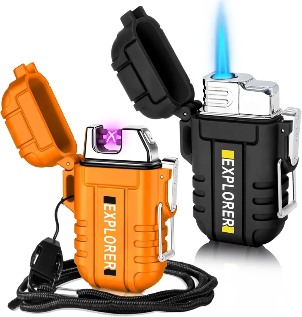 USB Rechargeable Lighter 2 Pack Waterproof Windproof