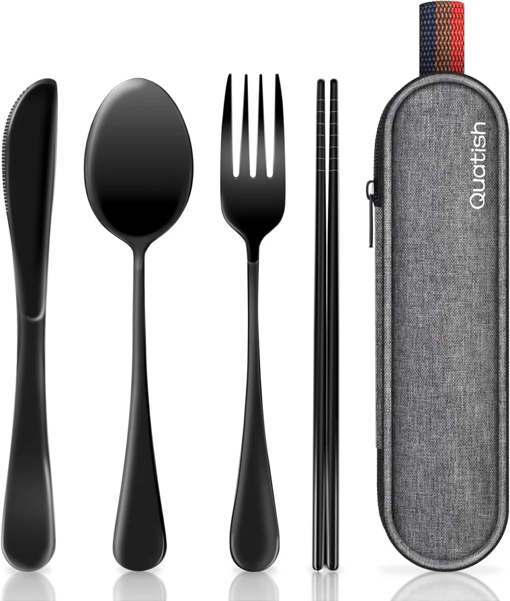 Travel Utensils Set with Case, Stainless Steel