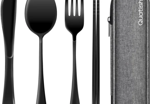 Travel Utensils Set with Case, Stainless Steel