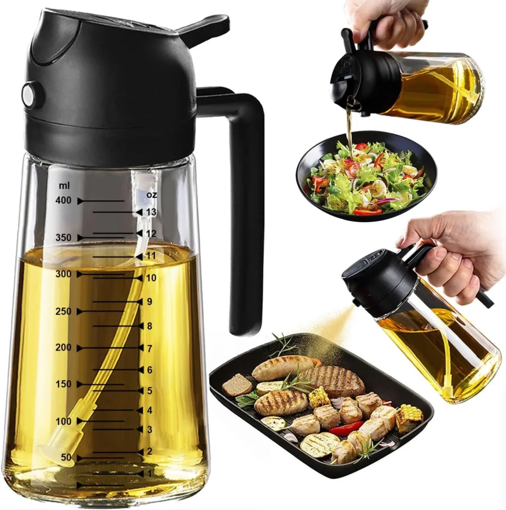 Glass Olive Oil Sprayer and Dispenser Bottle