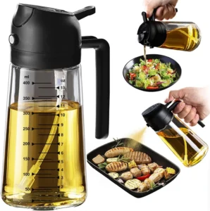Glass Olive Oil Sprayer and Dispenser Bottle