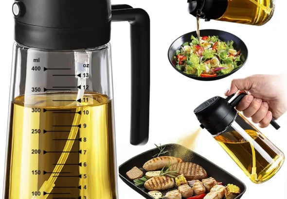 Glass Olive Oil Sprayer and Dispenser Bottle