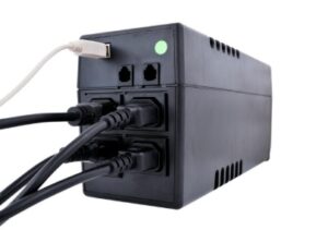 UPS battery backup with multiple outlets and Ethernet ports for computer surge protection